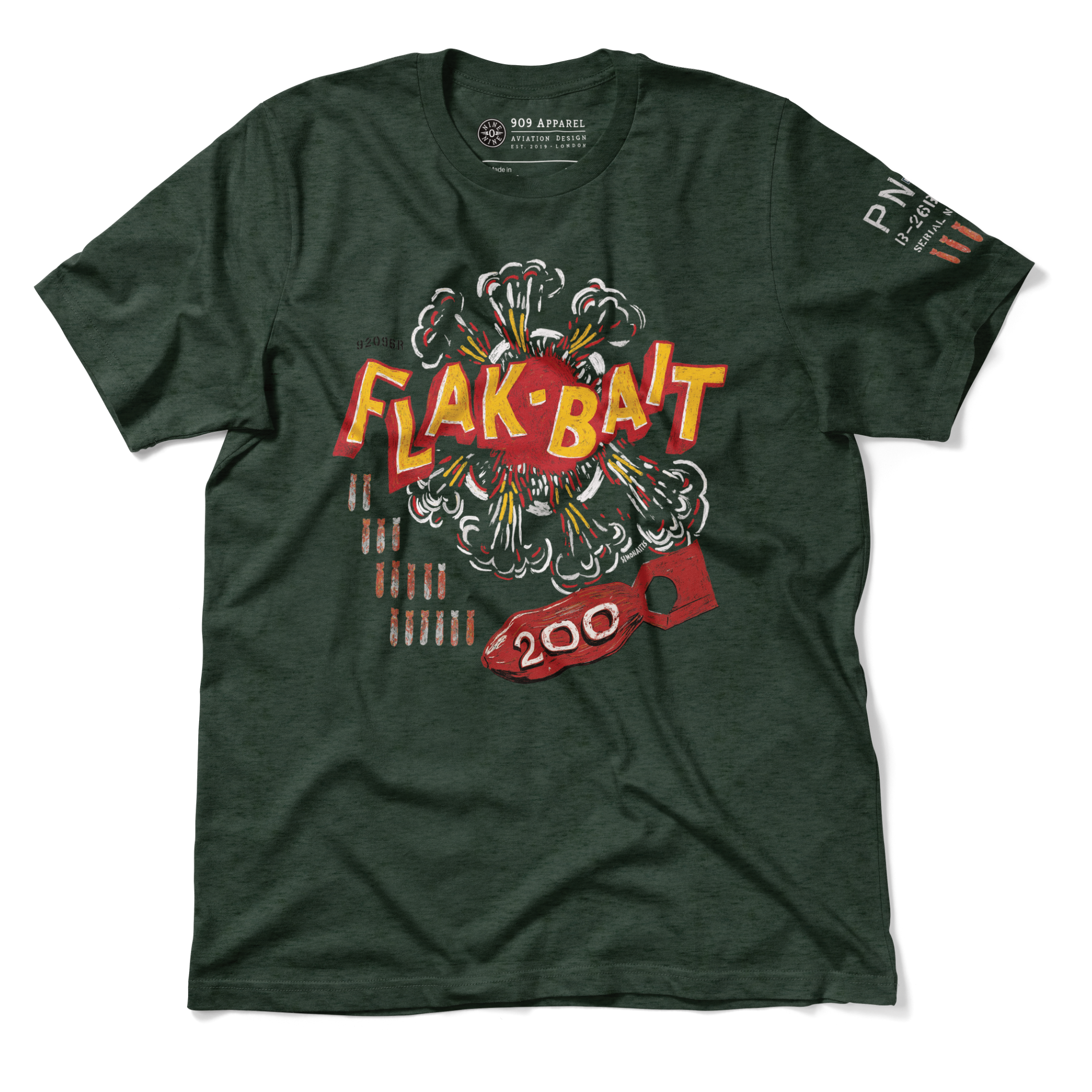 【 PROJECT】24SS★ Slam Bear T-shirt B Flak-Bait - B-26 Marauder Nose Art T-Shirt — 909 Apparel®